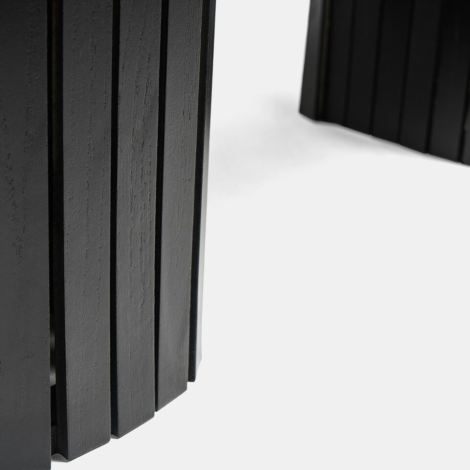 image 1 of OHS Ribbed Curved Home Furniture Living Room Decor Coffee Table | Black