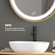 image 6 of kleankin Wall Mounted LED Bathroom Mirror with 3 Light Colours Time Display Gold