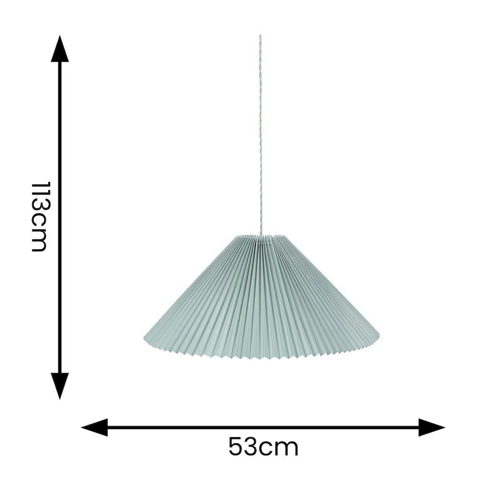 image 1 of ValueLights Akira Blue Paper Pleated Single Drop Ceiling Pendant Light