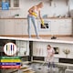 image 8 of Colour-Coded Angled Grout Brush with Handle 180° Swivel Tile & Corner Scrubber