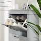 image 8 of HOMCOM Slim Shoe Storage Cabinet with 2 Flip Drawers for Entryway, Grey | Grey