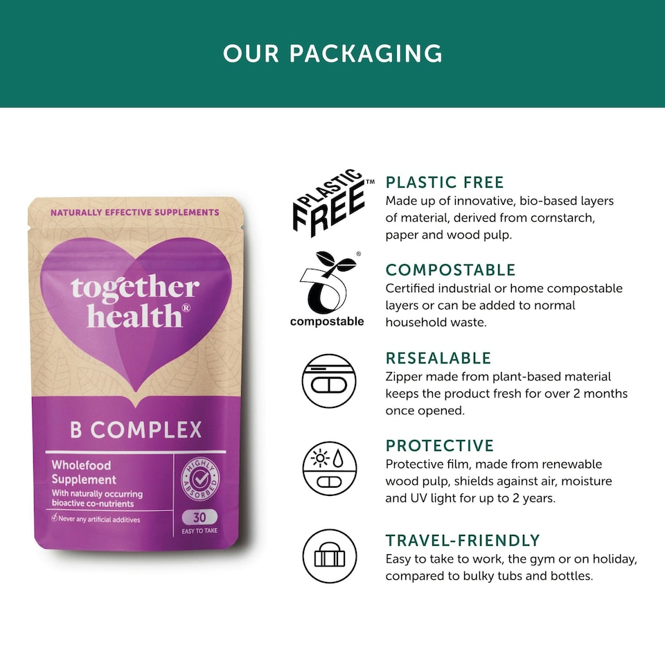 image 1 of Together Health B-Vitamin Complex- Vegan- 30 Capsules