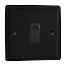 Varilight Urban Matt Black 1-Gang 2-Way 10 Amp Switch Metal Rocker | Multi