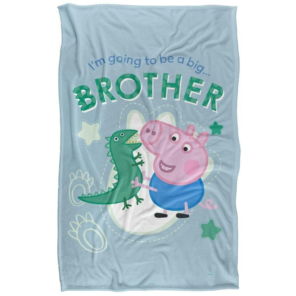 image 1 of Peppa Pig Big Brother Blanket - White - One Size