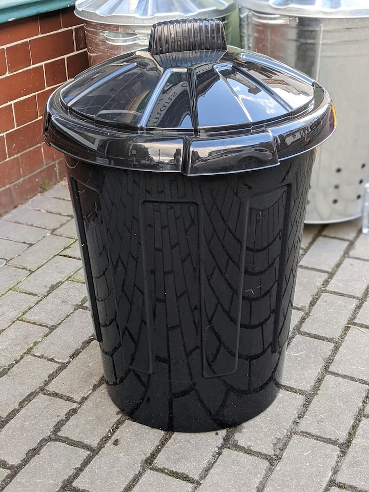 image 1 of 80L Extra Large Dustbin 80 Litre Plastic Round Rubbish Bin Storage Waste + Lid | Black