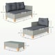 image 7 of Outsunny L Shaped Garden Conversation Chaise Lounge Furniture, Charcoal Grey