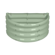 Harbour Housewares Semicircular Galvanised Steel Raised Garden Bed - 60cm x 30cm - Green | Green | Green