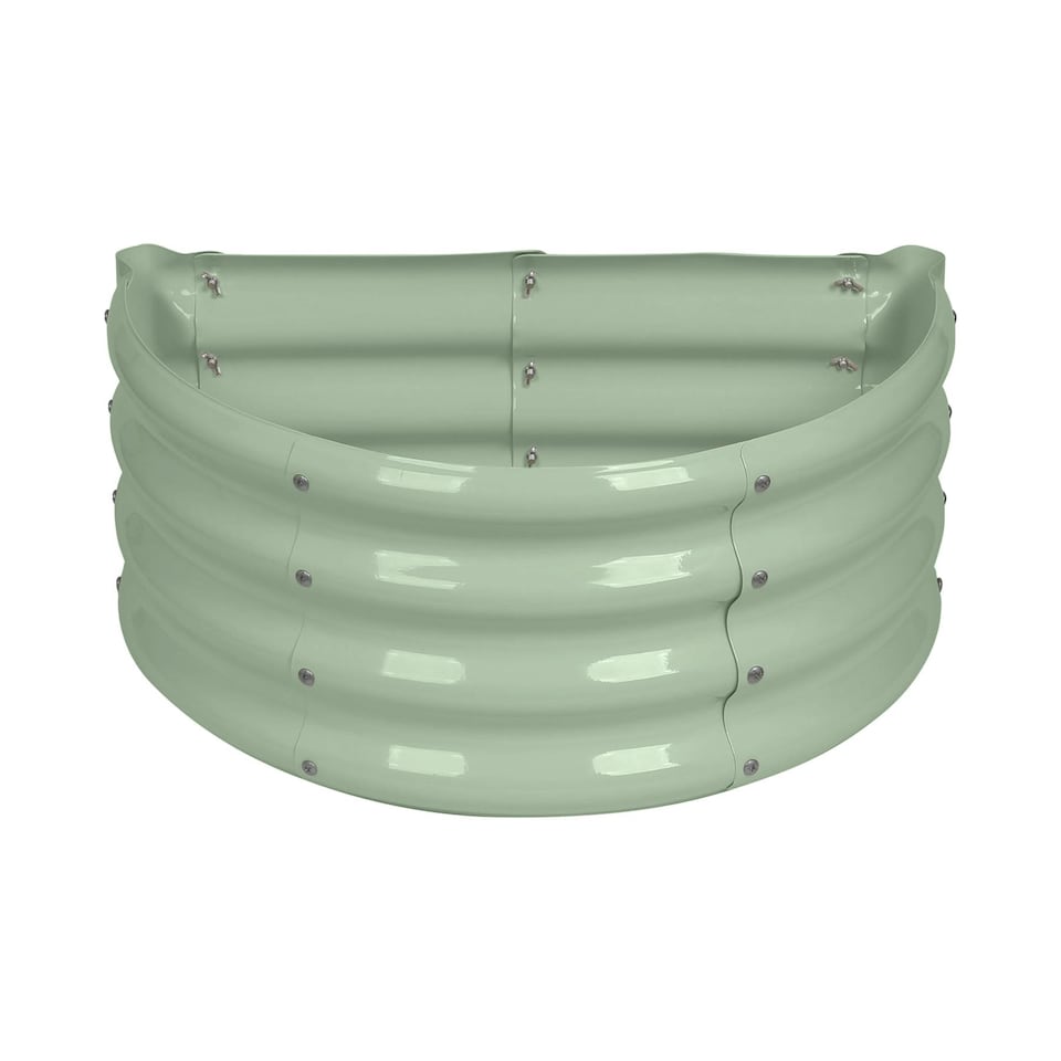 image 1 of Harbour Housewares Semicircular Galvanised Steel Raised Garden Bed - 60cm x 30cm - Green | Green | Green