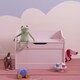 image 2 of Lola Toy Box Storage Organiser in Classic White Pink
