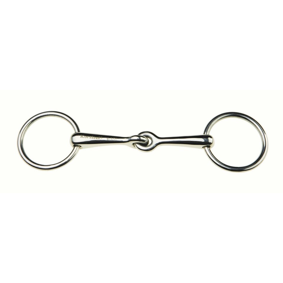 Korsteel Stainless Steel Weymouth Loose Ring Bradoon Snaffle Bit - Silver - 4in