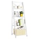 image 1 of COSTWAY 4 Tier Ladder Shelf Storage Wooden Bookcase White White