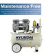 image 5 of Hyundai 24 Litre Air Compressor, 5.2CFM/100psi, Silenced, Oil Free, Direct Drive 1hp