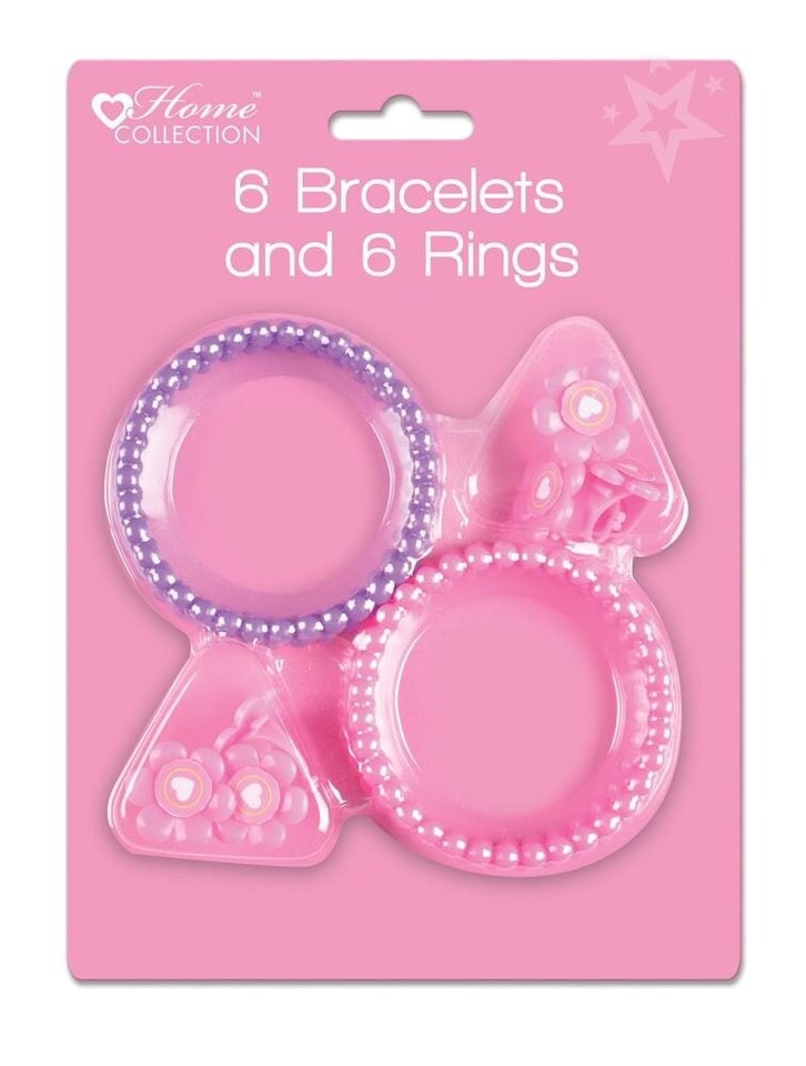 image 1 of Pack of 6 Bracelet and 6 Rings - Princess