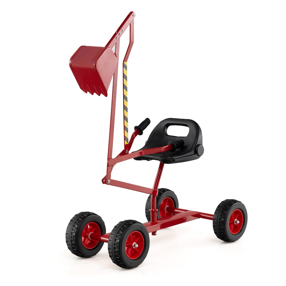 COSTWAY Sand Digger Kids Sandbox Toy Digger Construction Red