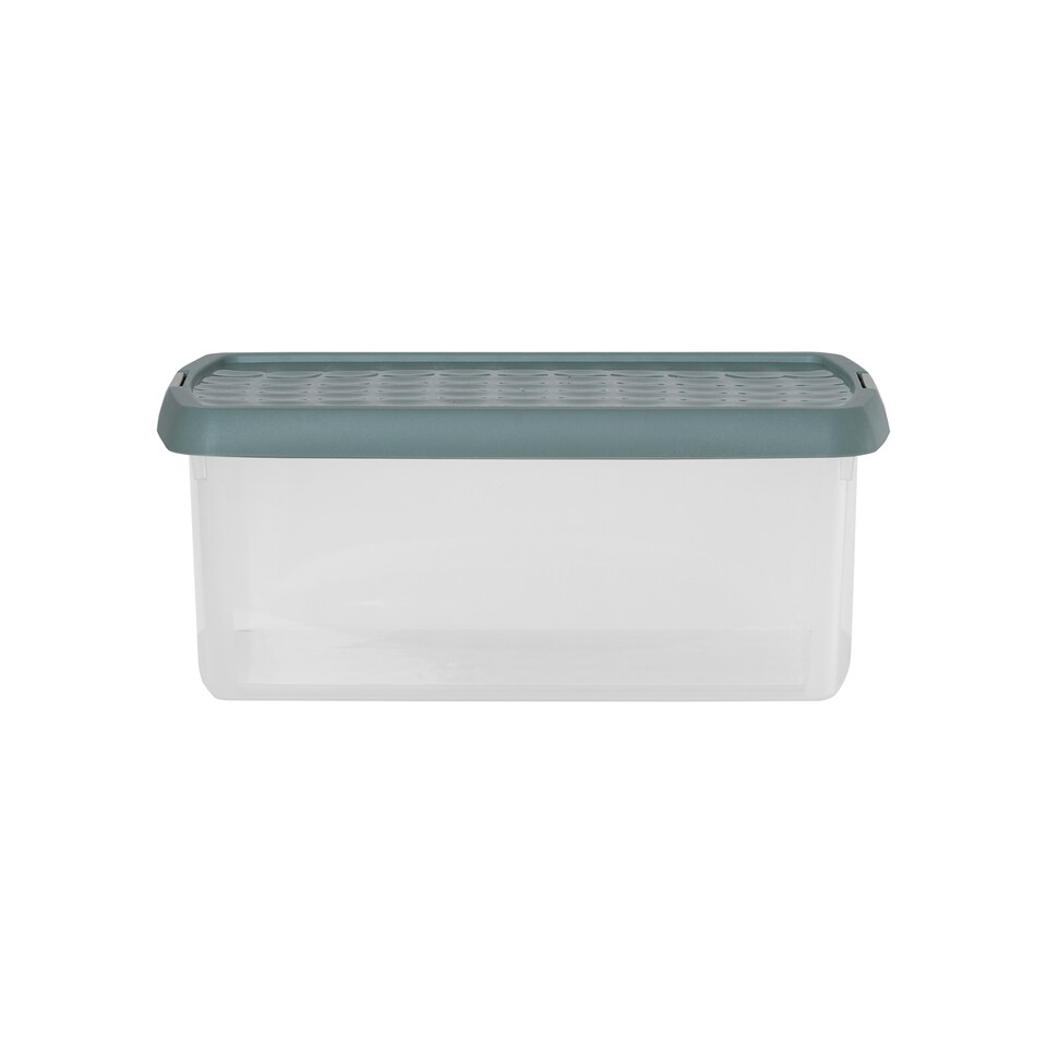 image 1 of Wham Clip 5x 10.5L Rectangular Plastic Storage Boxes with Clip Lock Lids. Ideal for Home, Office, Toys & More - Clear/Green Milieu | Green | Green Milleu | 5