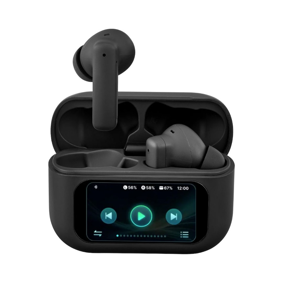 image 1 of Streetz T600 ANC True Wireless Earbuds with LCD Screen - Black