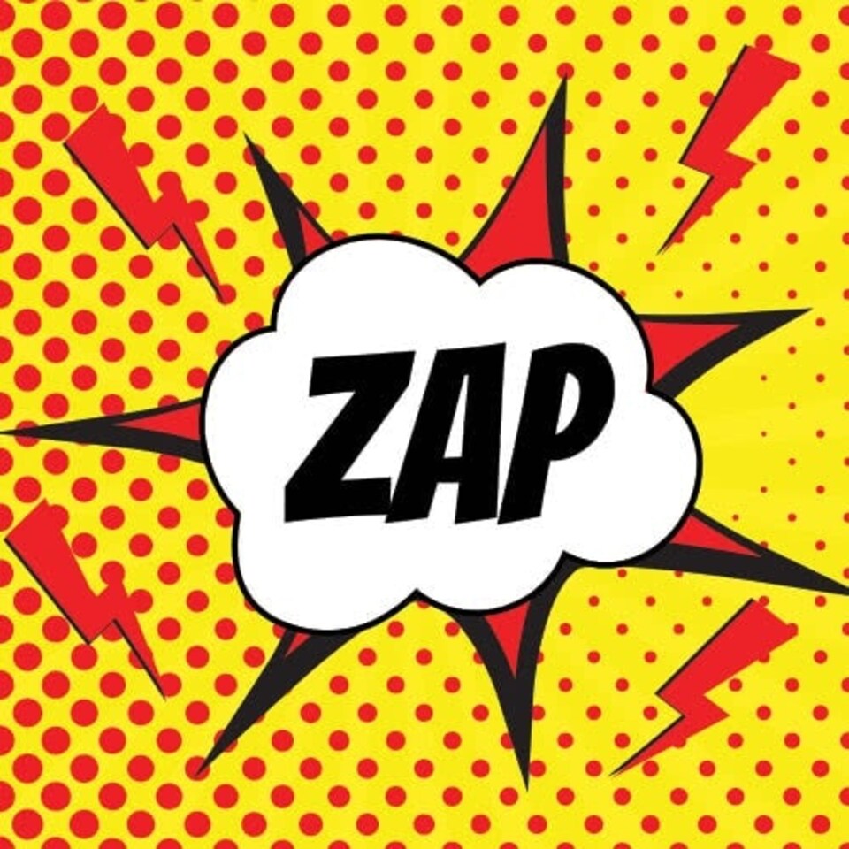 Pop Art Zap PVC Party Sign Decoration 20cm x 20cm