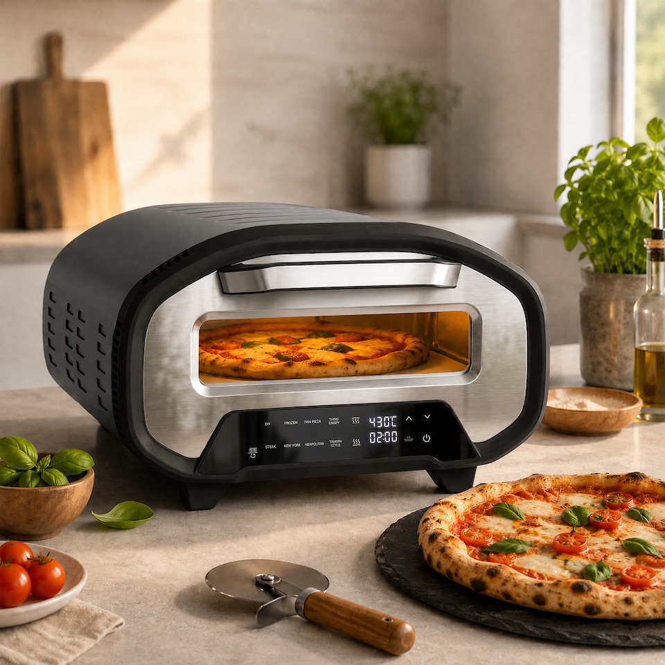 image 1 of HOMCOM Pizza Oven Indoor, 12 Inch Electric Countertop Pizza Maker, 2200W