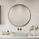 image 7 of Black or Gold Round Metal Frame Wall Mirror | Black