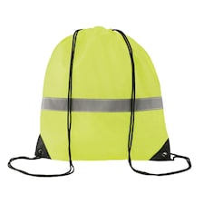 MidOcean Stripe Reflective Drawstring Bag - Neon Yellow - One Size | Yellow | One Size