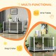 image 4 of PawHut Dog Crate Furniture End Table w/ Soft Washable Cushion, Lockable Door