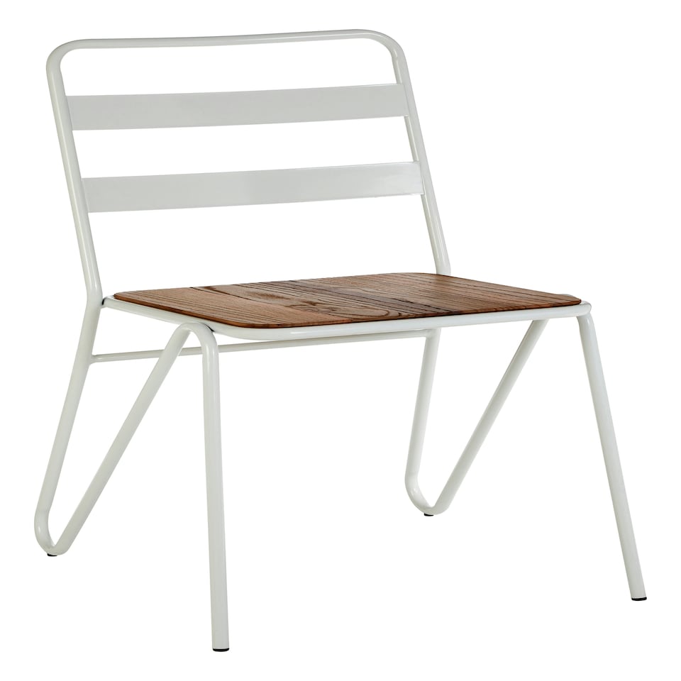 image 1 of Interiors by Premier White Metal Chair, Comfy Pink Metal Outdoor Chair, Effortless Cleaning Metal Chair