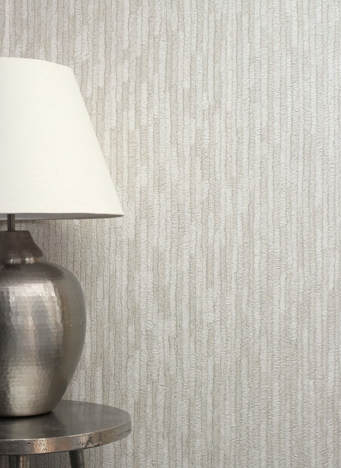 Crown M1398 Bergamo Leather Texture Wallpaper, Silver Cream