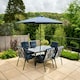 image 2 of Hectare 6 Seater Outdoor Furniture Rectangular Glass Table with Parasol Navy