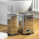 image 5 of Harbour Housewares Square Bathroom Pedal Bins - 3 Litre - Chrome - Pack of 2