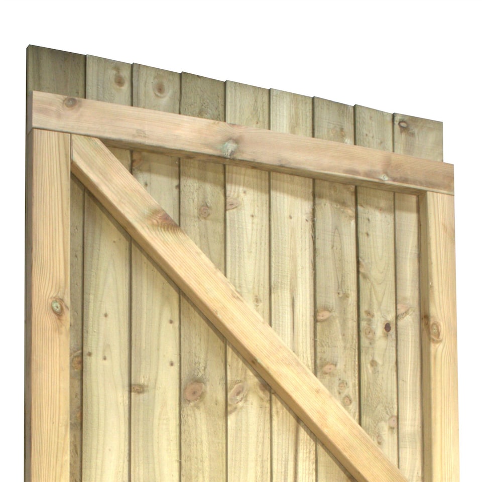 image 1 of Flat Top Wooden Garden Gate 6ft x 3ft Feather Edge Fully Framed Treated Door