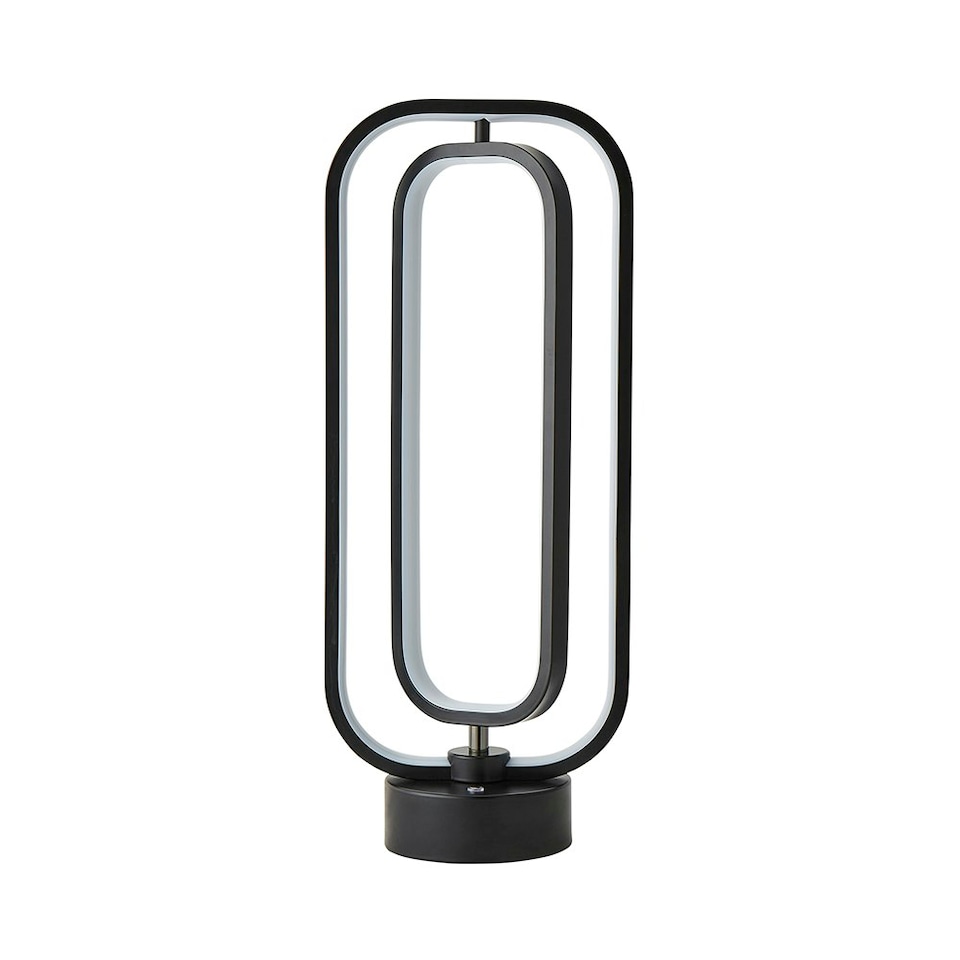 image 1 of ValueLights Infinity Black Adjustable Revolving Integrated LED Table Lamp Black