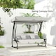 image 7 of Outsunny Waterproof Garden Swing Canopy Replacement 3 Seater, Light Grey Grey | Light Grey