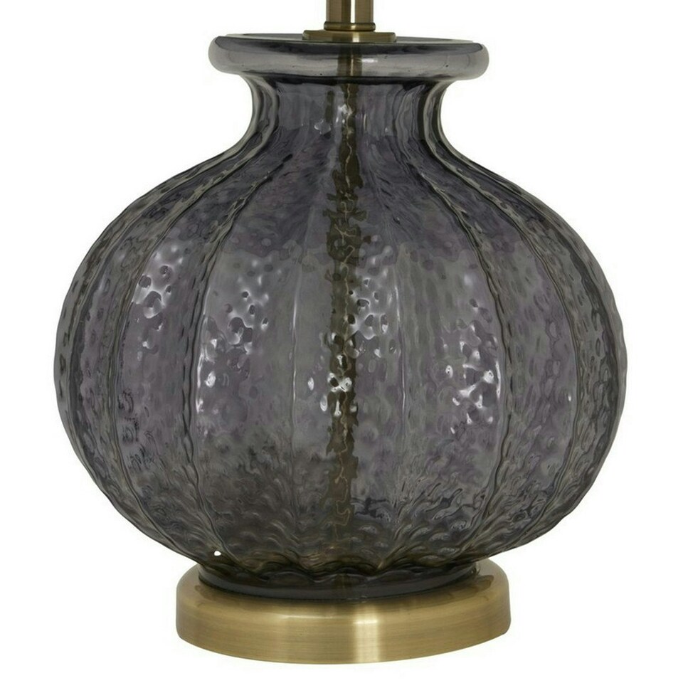 image 1 of Luxton Fluted Lamp with Velvet Shade - Glass - L38 x W38 x H64 cm - Black Black