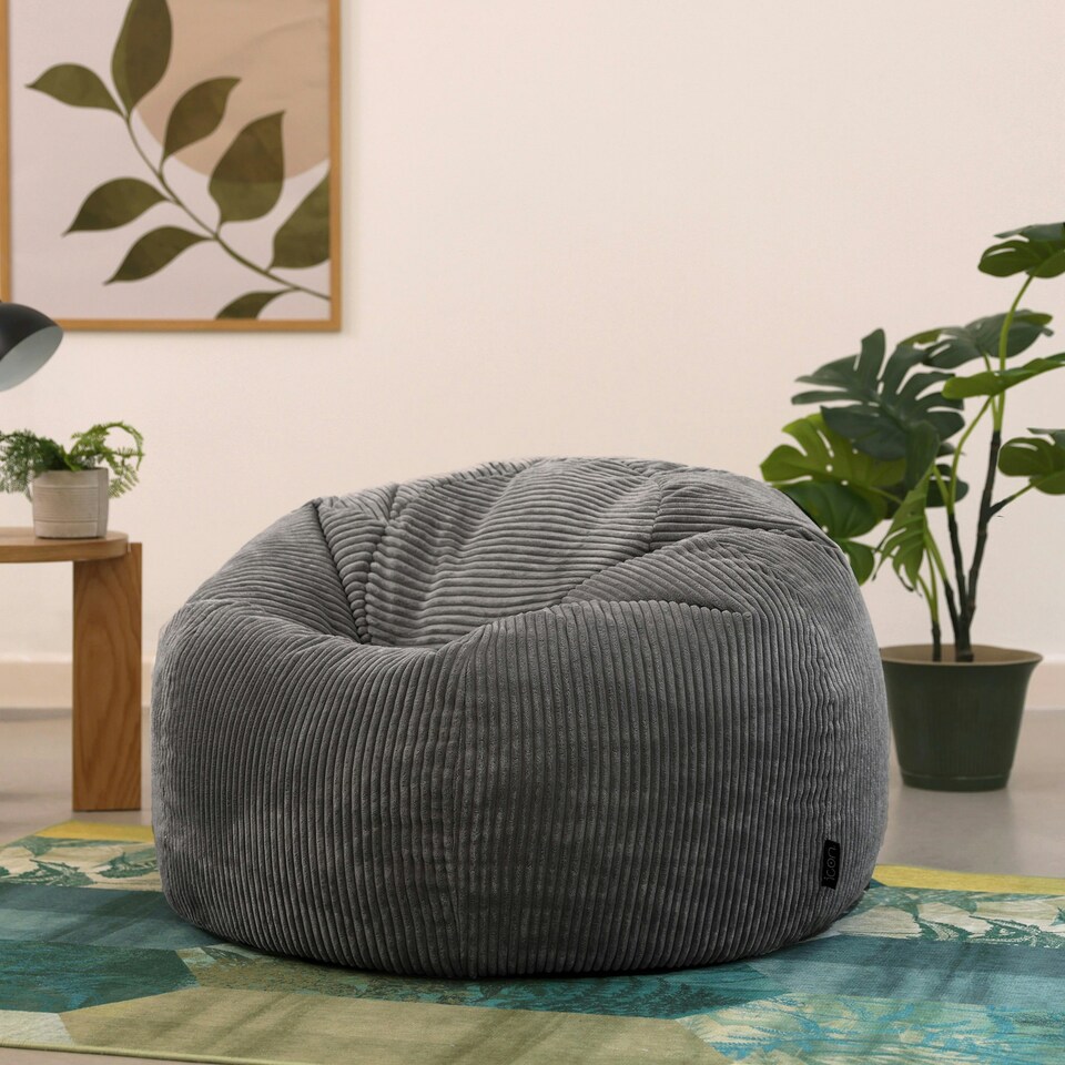 image 1 of icon Kingston Beanbag Corduroy Charcoal Grey