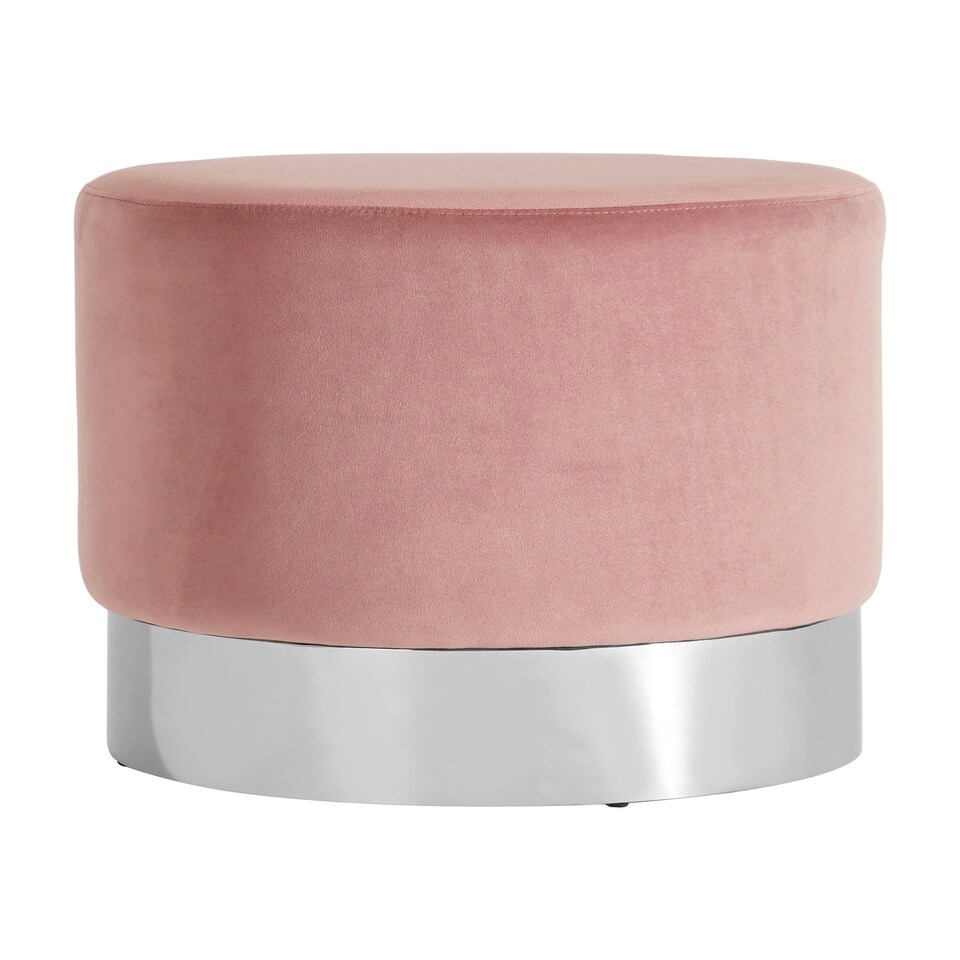 image 1 of Interiors by Premier Vogue Pink Velvet Round Stool