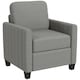 image 1 of HOMCOM Modern Accent Chair with Spring Cushion, Back Pillow, Grey Grey