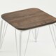image 4 of Interiors by Premier White Metal and Elm Wood Stool, Small Square Stool, Accent Wooden Stool for Home, Office