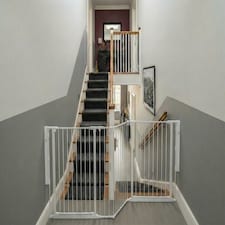 Safetots Two Door Multi Panel Solution for Up and Down Staircases, White, 220cm of length, includes 2 Door Opening Panels
