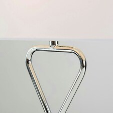 ValueLights Contemporary Polished Chrome Table Lamp With White Rectangular Shade