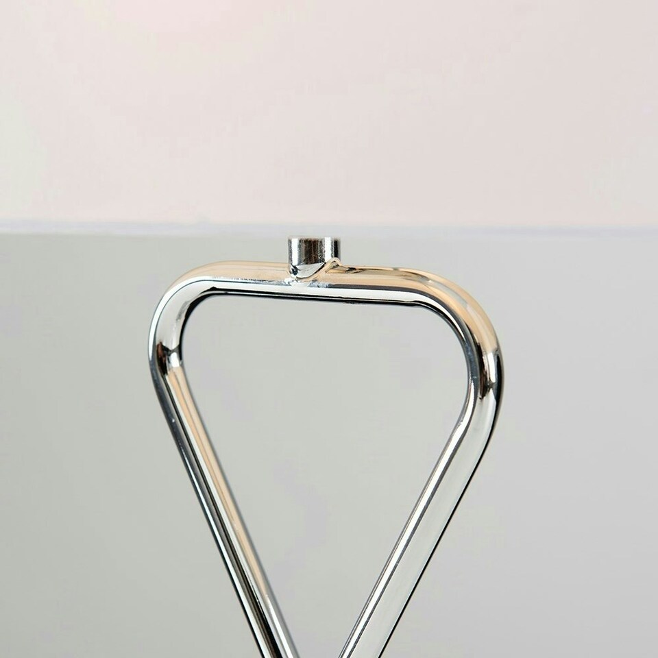image 1 of ValueLights Contemporary Polished Chrome Table Lamp With White Rectangular Shade