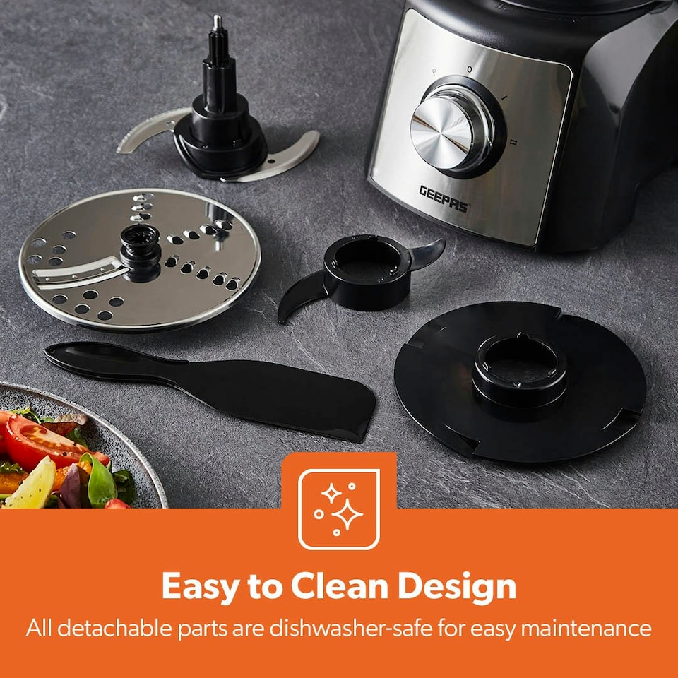 image 1 of GEEPAS 1200W Compact Food Processor | Black