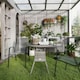 image 6 of Outsunny Outdoor PE Rattan Dining Table w/ Wood-plastic Composite Top, Grey