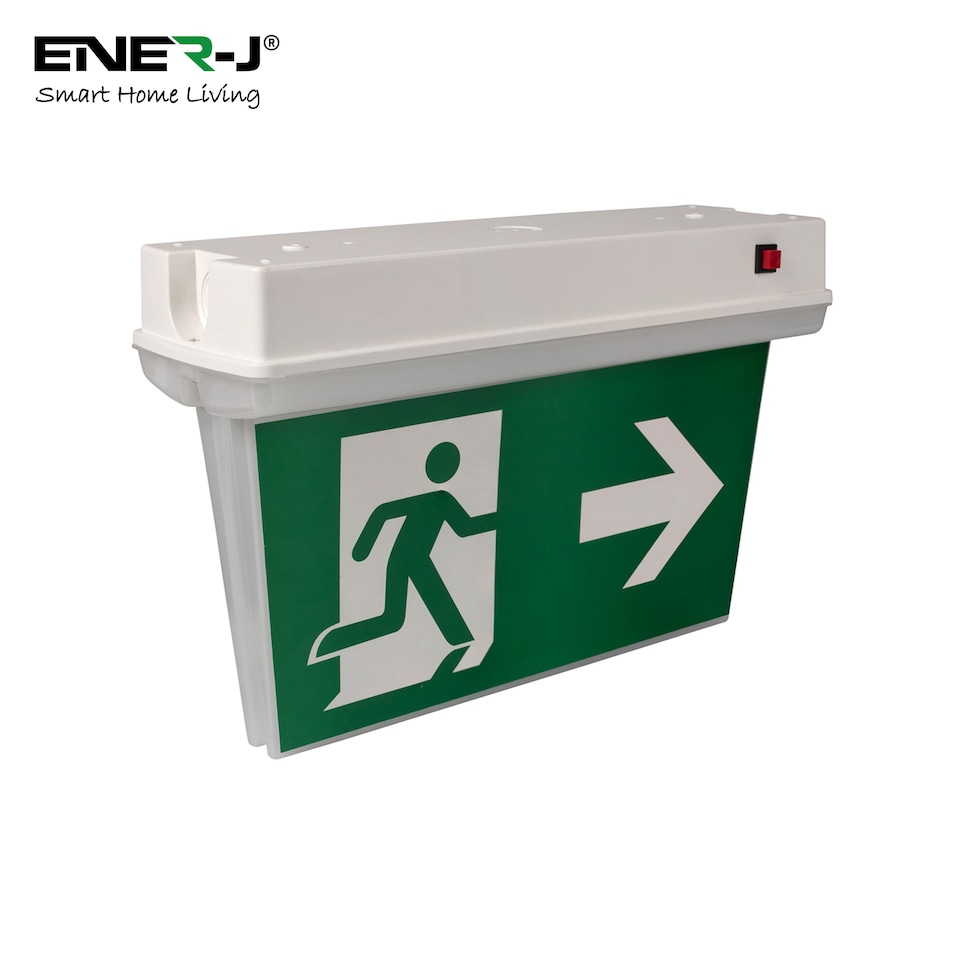 image 1 of 3W LED Emergency Bulkhead Fitting Maintained or Non-Maintained Exit Sign Light IP65
