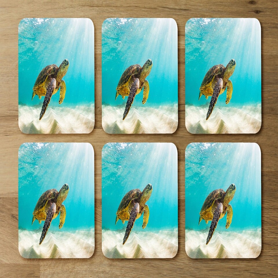 image 1 of photo of Sea turtle in the Galapagos island (Placemat & Coaster Set)