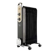 Rediffusion Vintage 9 Fin Oil Filled Radiator - Black