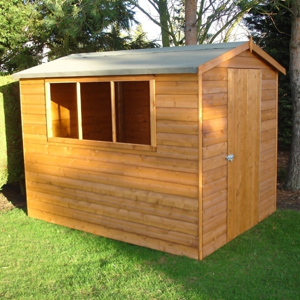 image 1 of Lewis Handmade Garden Shed Approx 8 x 6 Feet Brown