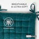 image 6 of Homescapes Set of 4 Teal Green Quilted Velvet Chair Pad - 40 x 40 cm Green