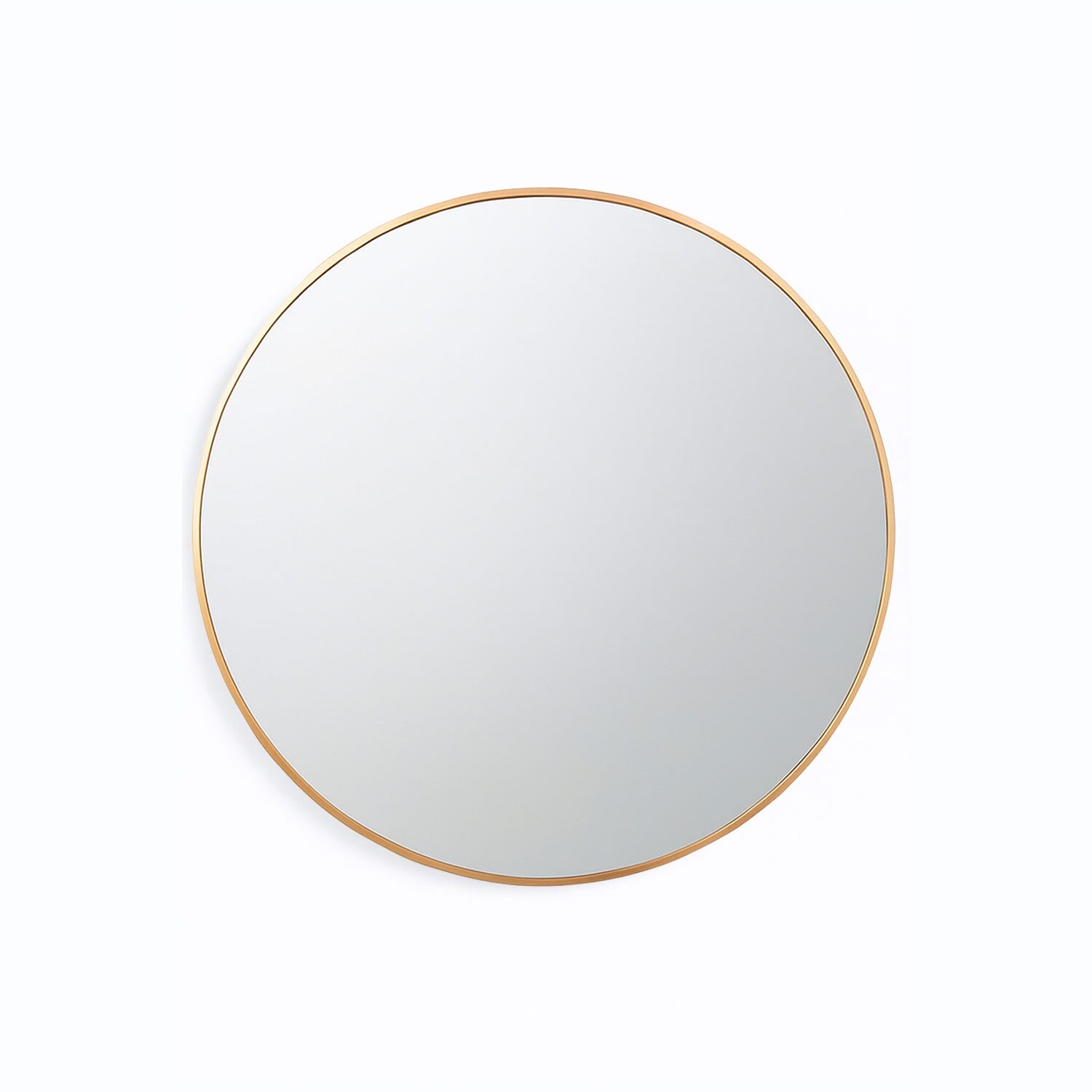 Rust 2597 Neo 80cm Gold Round Metal Frame Wall Mirror Float Glass HD Reflection ...