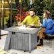 image 1 of Outsunny Propane Gas Fire Pit Table for Garden, 50000 BTU Smokeless Firepit Outdoor Patio Heater with Waterproof Cover, Glass Screen, Glass Beads and Lid, Wood Effect, 109 x 56 x 63cm, Grey