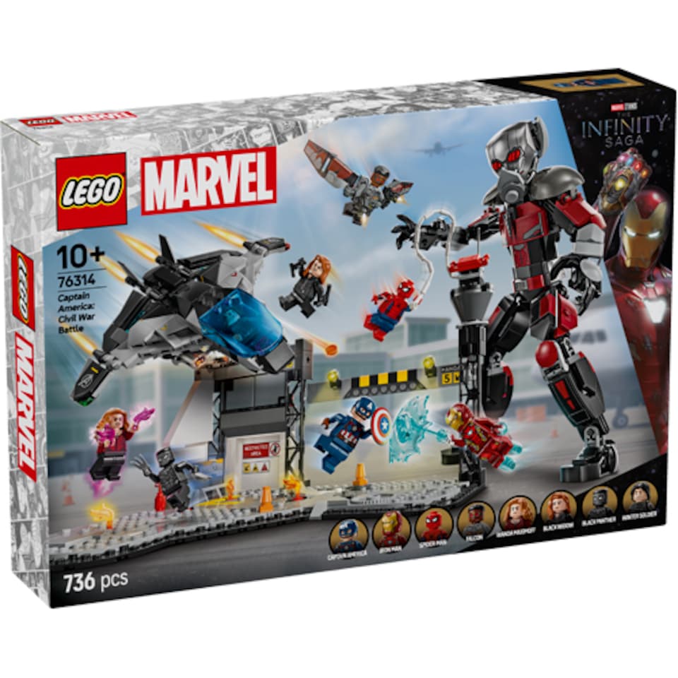 image 1 of LEGO Marvel 76314 Super Heroes Captain America: Civil War Action Battle